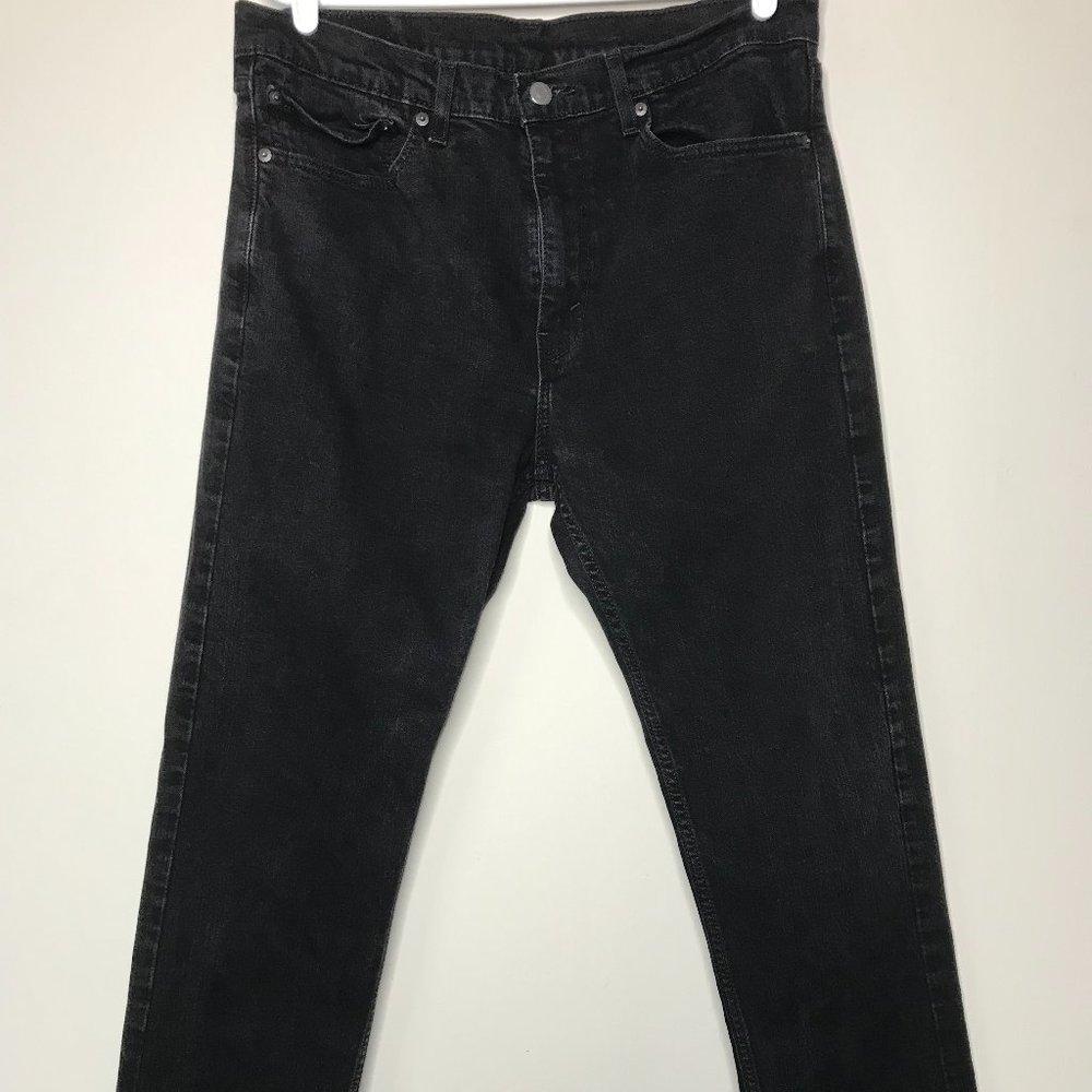 Levi's 505 Denim Jeans Men's W36 L30 Straight Regular Fit Black Pants Casual